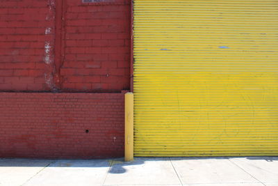 Closed door of yellow shutter