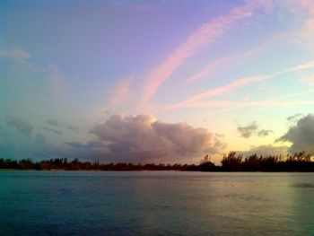 Scenic view of sea during sunset