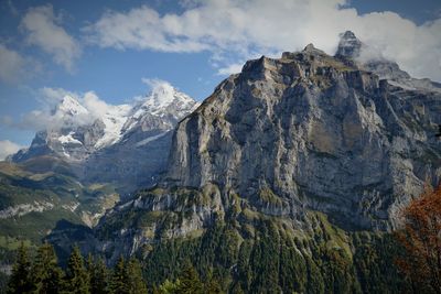 Scenic view of rocky mountains against sky