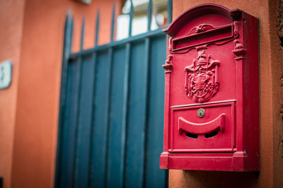 Close-up of mailbox