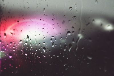 Close-up of water drops on glass