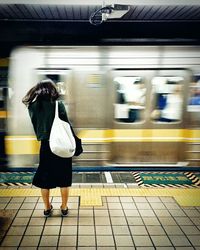 Train at railroad station platform