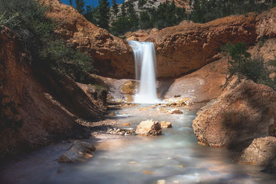 Scenic view of waterfall