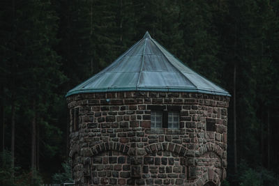 Close-up of built structure in forest