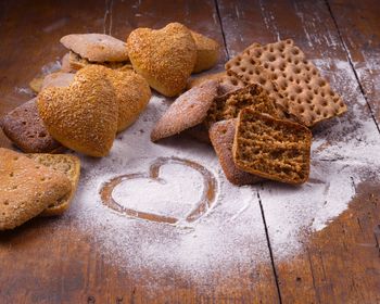 View of cookies on table