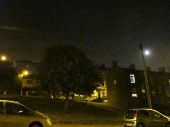 Traffic on road at night
