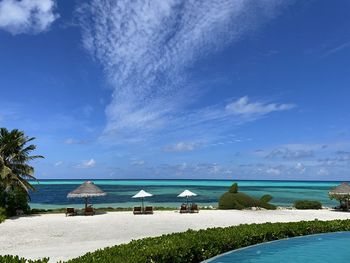 Scenic view of beach against sky