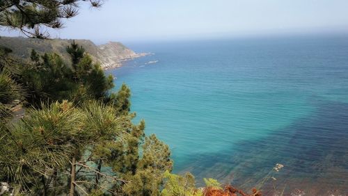 High angle view of sea against sky