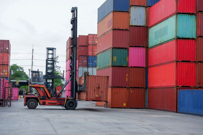 High angle view of commercial dock