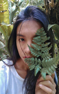 Close-up portrait of a beautiful young woman