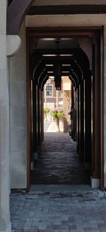 Narrow corridor of building