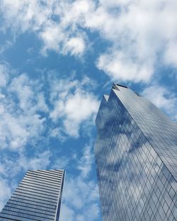 Low angle view of modern building against sky