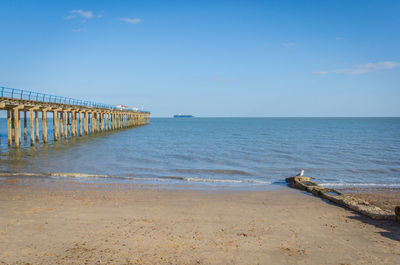 Pier over sea against sky