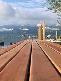 View of pier over sea against sky