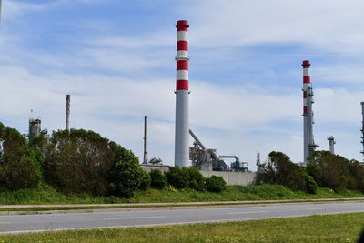 View of factory against sky