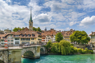 View of bern old town and bridge over the aare river, switzerland