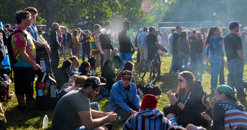 People enjoying at concert