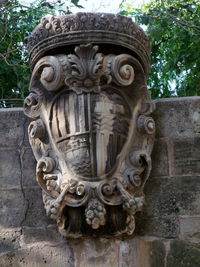 Low angle view of statue against sky