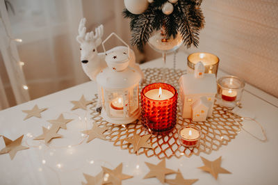 Christmas decoration on table