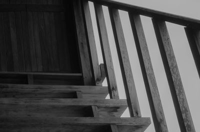 Wooden staircase of building