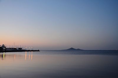 Scenic view of sea during sunset