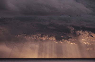 Scenic view of sea against dramatic sky