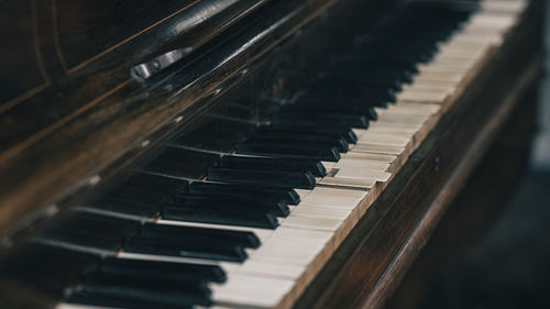 Close-up of piano