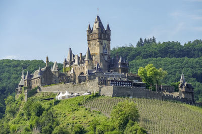 Cochem with imperial castle at moselle river in rhineland-palatinate, germany, at summer time