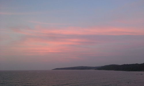 Scenic view of sea at sunset