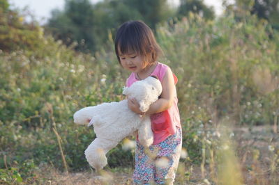 Cute girl with dog