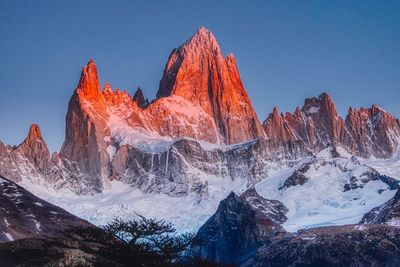 Panoramic view of snowcapped mountain against sky