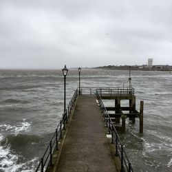 Empty jetty leading to sea