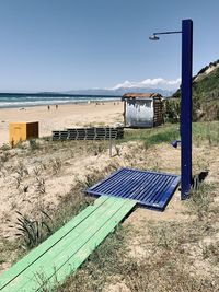 Scenic view of beach against sky