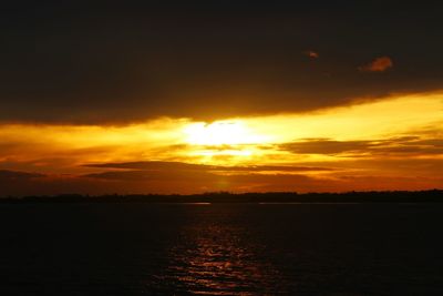 Scenic view of sunset over sea