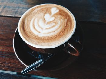 Coffee cup on table