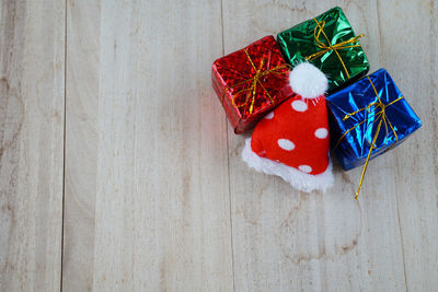 Christmas decorations on table