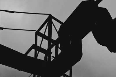 Low angle view of silhouette man against sky