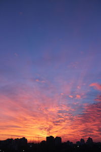 Scenic view of silhouette landscape against sky during sunset
