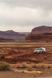 Solitude and peaceful rv camping in utah. vertical image.