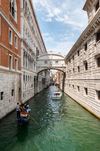 View of boats in canal