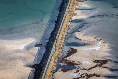 High angle view of beach