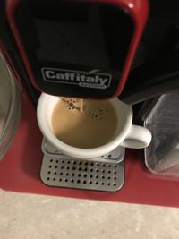 High angle view of coffee in cup