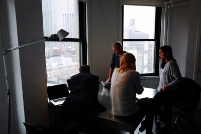 Woman looking at camera