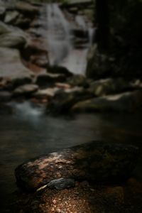 Water flowing through rocks