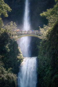 Low angle view of waterfall