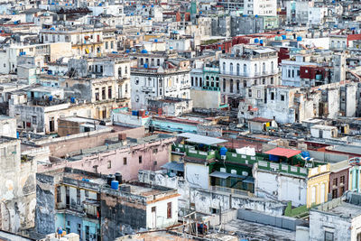 City view over everyday rooftops of havana, cuba