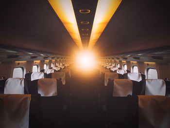 Interior of airplane