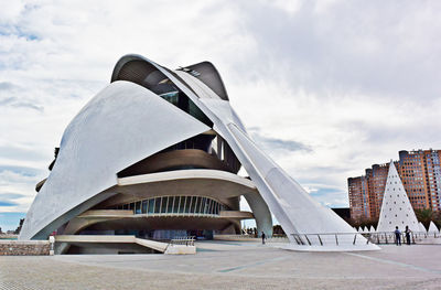 Low angle view famous architecture building used in westworld in valencia