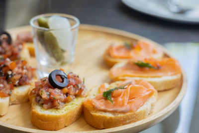Close-up of served food in plate