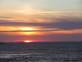 Scenic view of sea at sunset